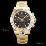 ARF 904L Rolex Cosmograph Daytona Swiss 4130 Watches - Gold Case,Black Dial